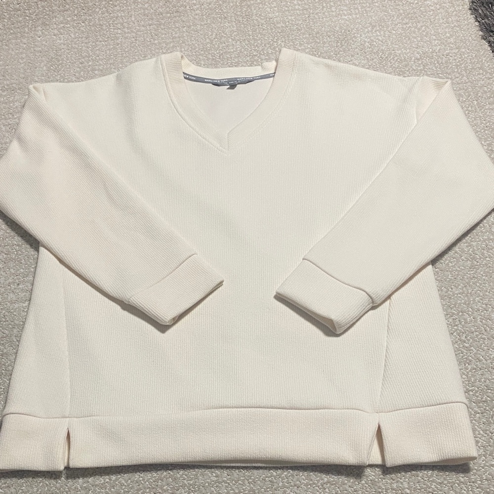 Marc New York Women's V-Neck Off-White Sweater Size L/G - Picture 7 of 14